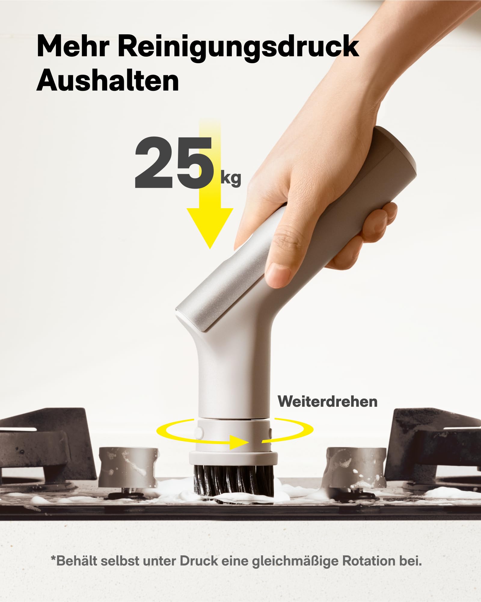 HOTO Elektrische Reinigungsbürste, Küchenbürsten, IPX7 wasserdichte, USB-C | Kabellose Putzbürste für Bad, Power-Schrubber mit 9 Bürstenköpfen für Küche, Spüle, Dusche und Fliesen, Bad Gadgets