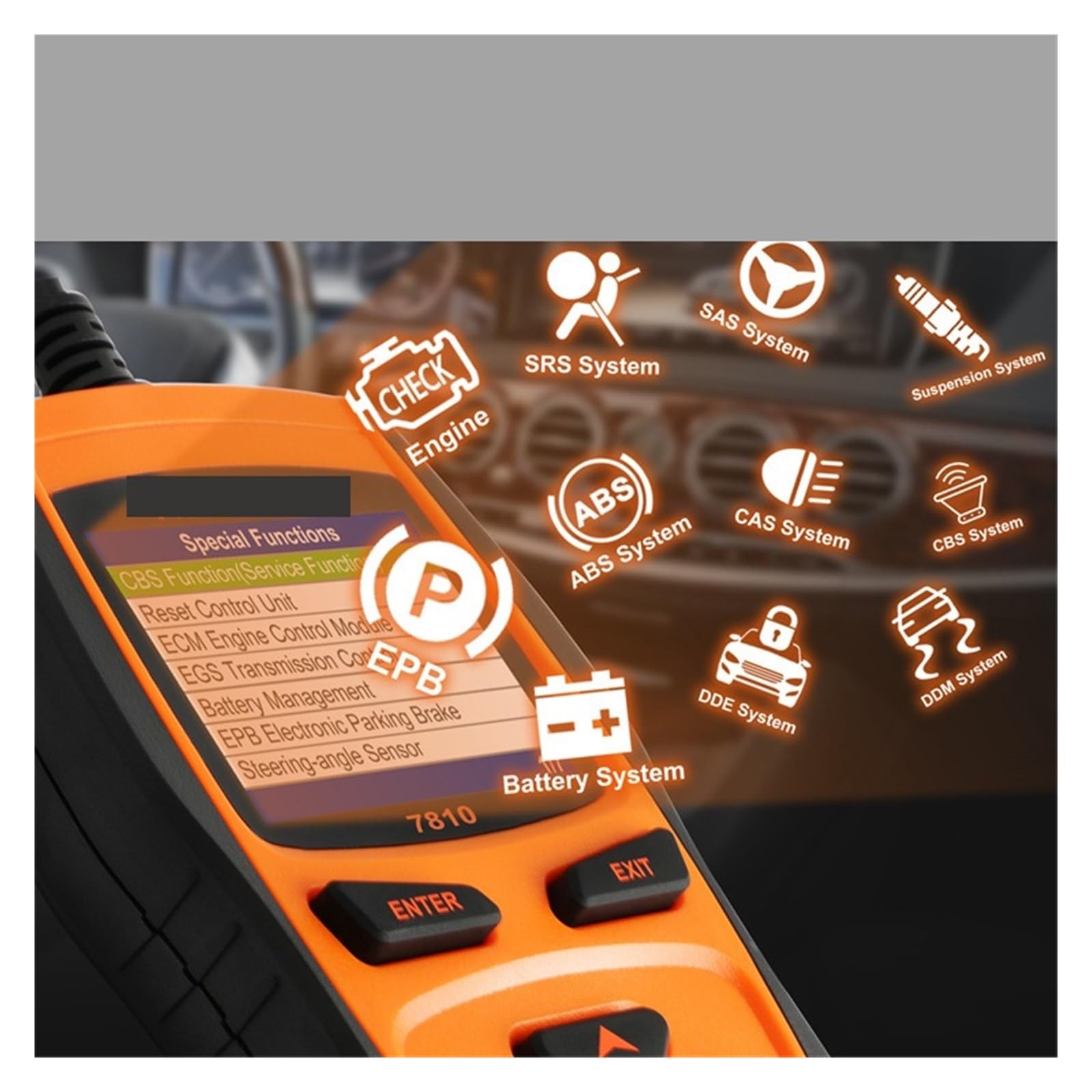 Escáner OBD2 7810 for Coche, reinicio de Servicio de Aceite, EPB, Caja de Cambios, herienta de diagnóstico TPS, escáner automotriz OBD 2