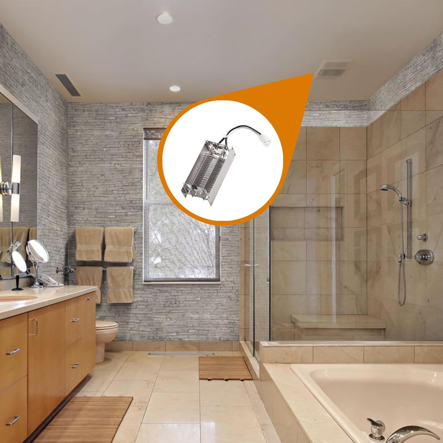 Kokone 3 PCS Bathroom Fan Heater Element Replacement Part Compatible with BroanNutone S97020888 S97016565, 120V 1500W Dryer Heat Element Parts