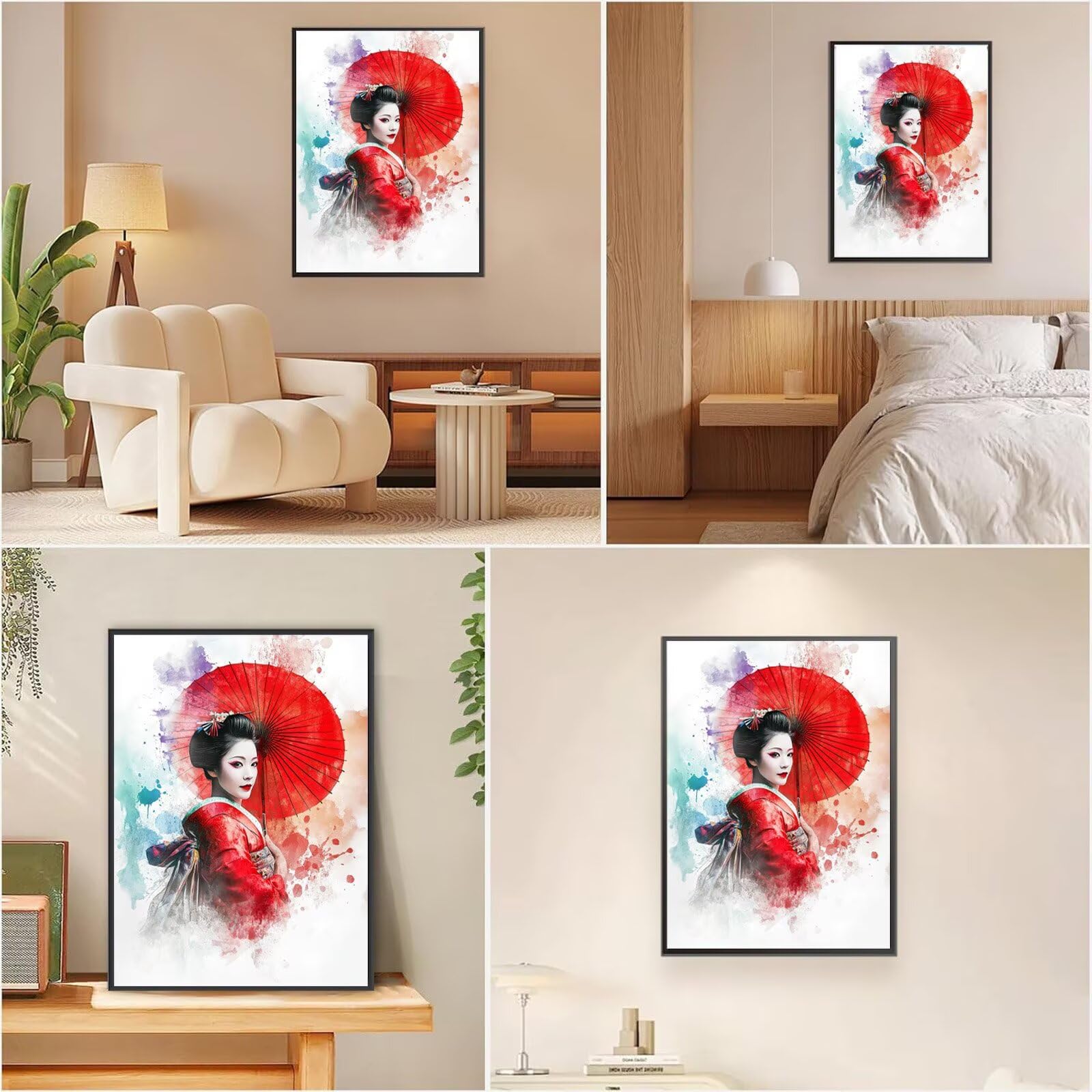 Diamond Painting Rot, Japanischer Stil Diamond Painting Erwachsene 5D Eckige Steine Full Drill Diamond-painting, DIY Kreuzstich Bastelset Kreativ Set für Erwachsene, Home Wand Dekor, 80x120cm,Model760