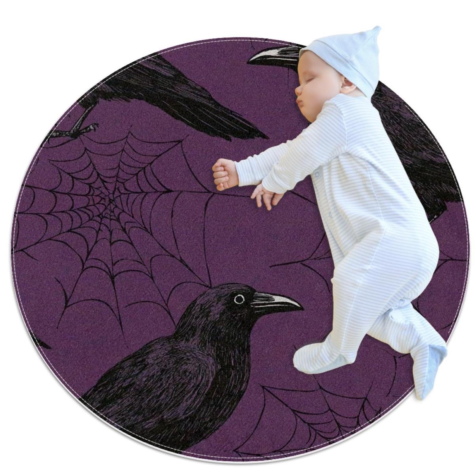 Tapis de salle de bain rond violet et noir tapis de chambre 1m