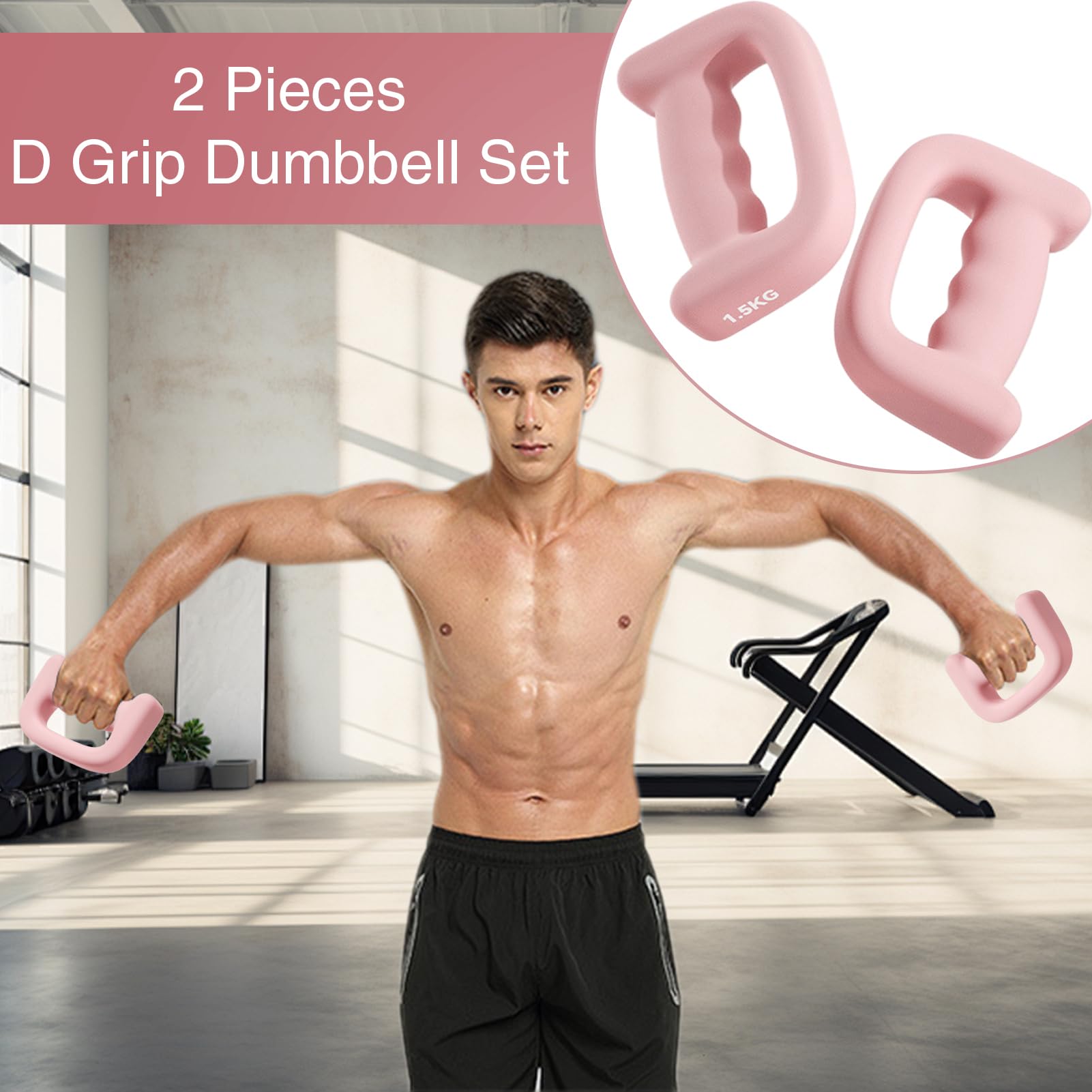 Set di 2 manubri da boxe D Grip, accessori per allenamento della forza per palestra, allenamento, attività all'aperto, da donna