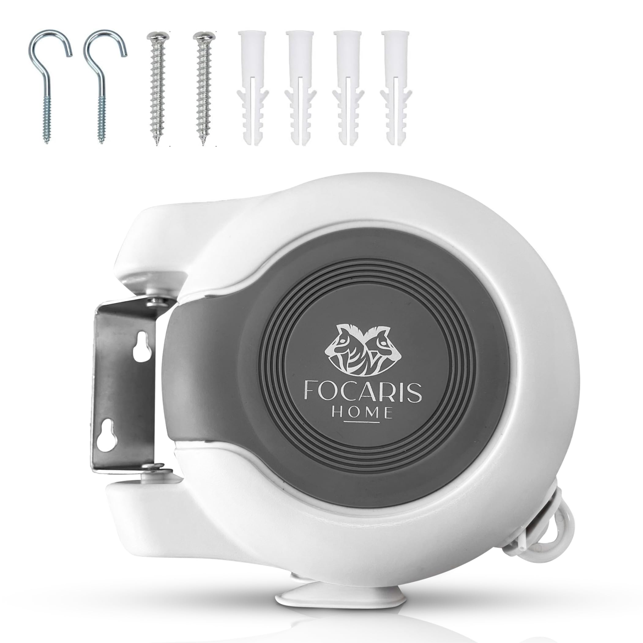 FOCARIS Home Tendedero Extensible Pared Tendedero 30 Metros + 30 kg máx. repartidos en 2 Cuerdas Alta Capacidad secador Ropa Fácil instalación Kit instalación Completo Packaging presentación Regalo
