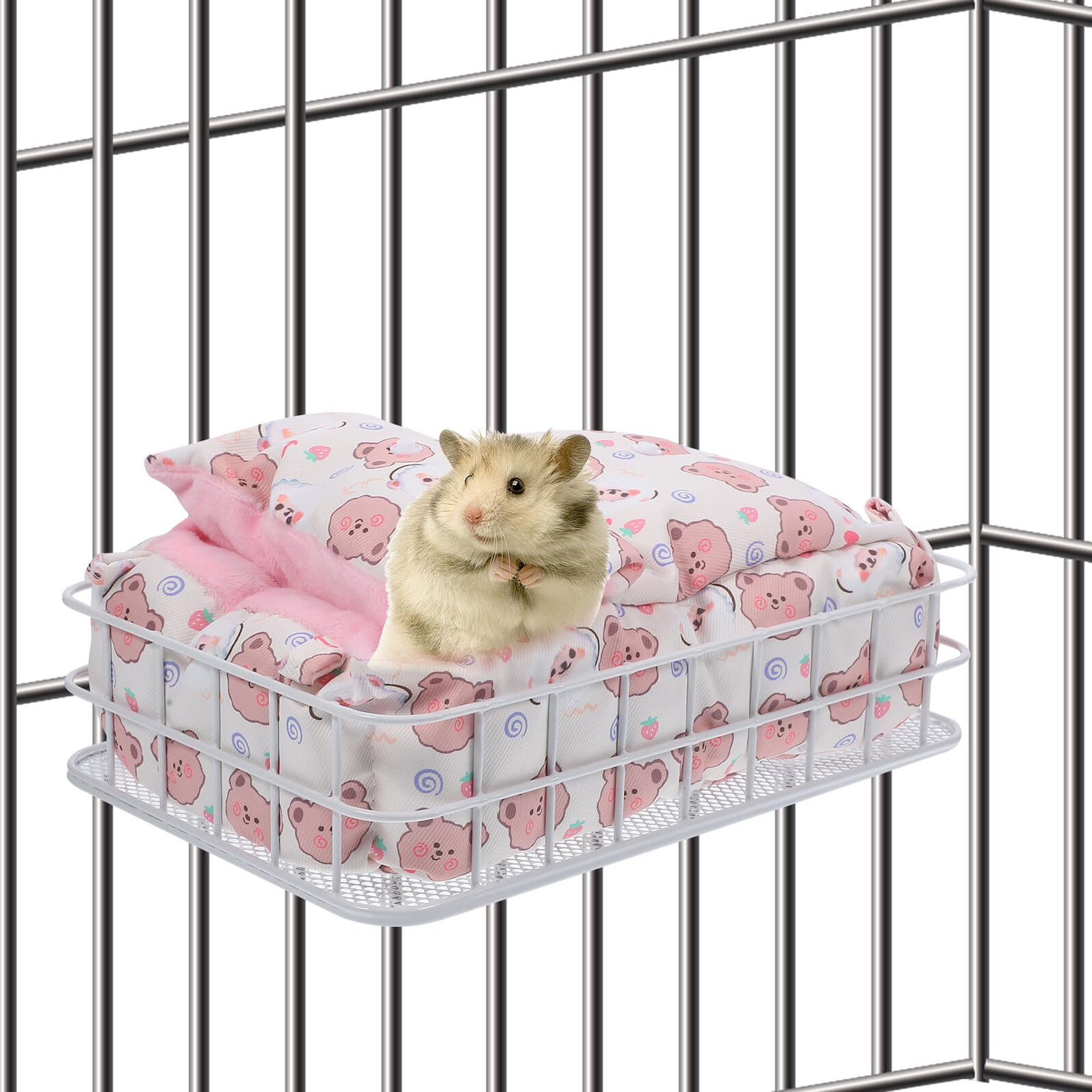 Toyvian Chinchilla-hängematte aus Hochwertigem Material mit Metallhaken zum Einfachen Aufhängen Komfortabel und Atmungsaktiv für Kleine Haustiere zum Schlafen und Spielen