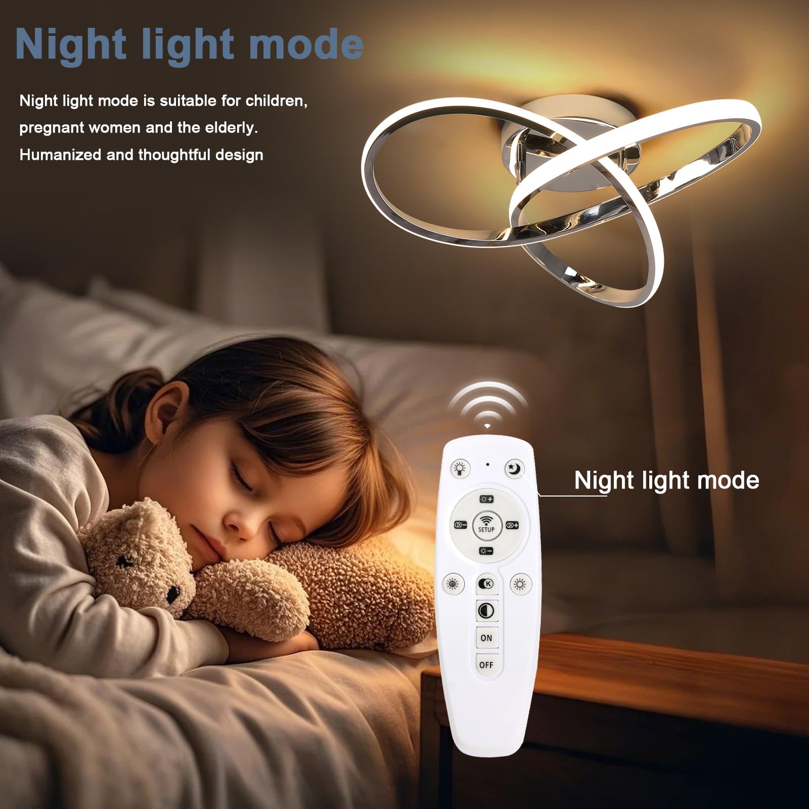 DELIPOP Plafoniera LED Sufitowa Ściemnialna 36W, Pilot 3000-6500K
