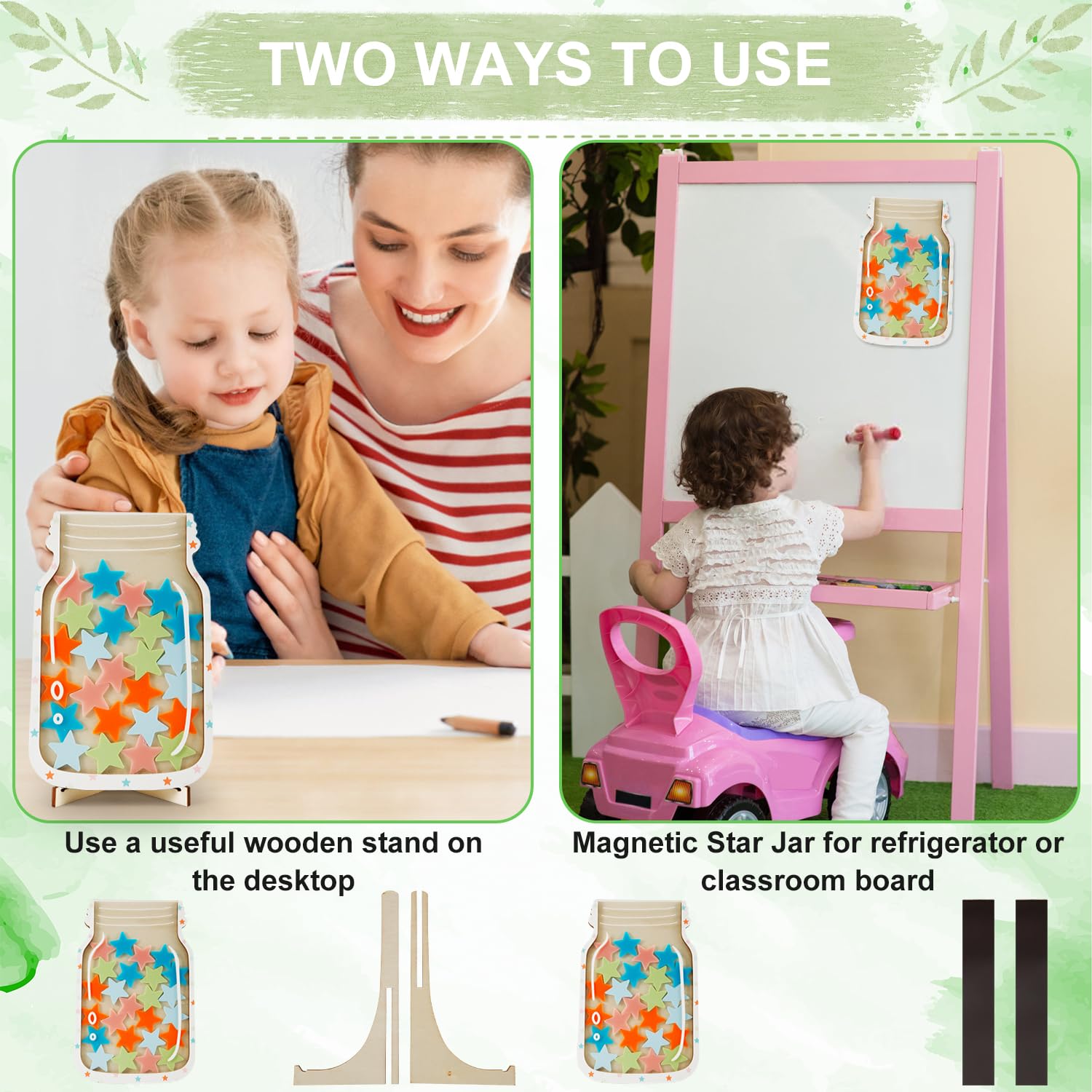 Bocal De Recompense Etoile Bocal De Récompense Avec Étoiles, Pot De Récompense Pour Comportement Positif De L'enfant, Outils De Gestion De Salle De Classe, Pots En Forme D'étoile Pour L'école À La