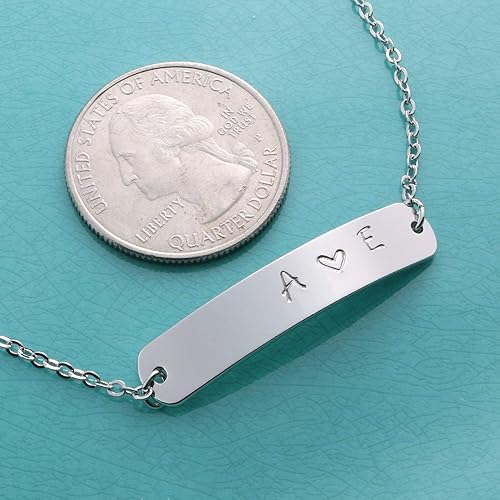 Miniatura 6 de Custom Name Bar Bracelet- Gold Silver Rose Gold Plated Personalized gift bracelet with Symbol Stamp Bridesmaid Birthday Christmas Gift Best