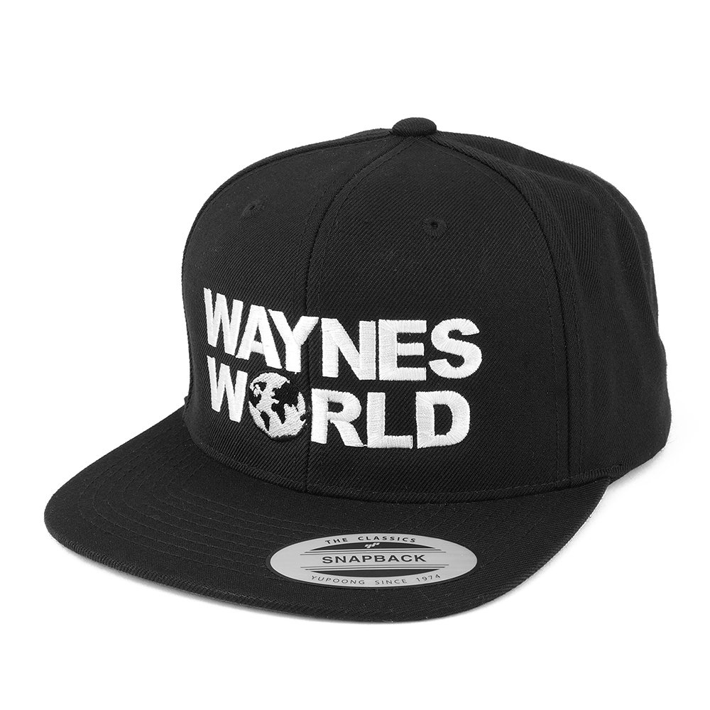Wayne's World Embroidered Flat Bill Snapback Cap - black - One size