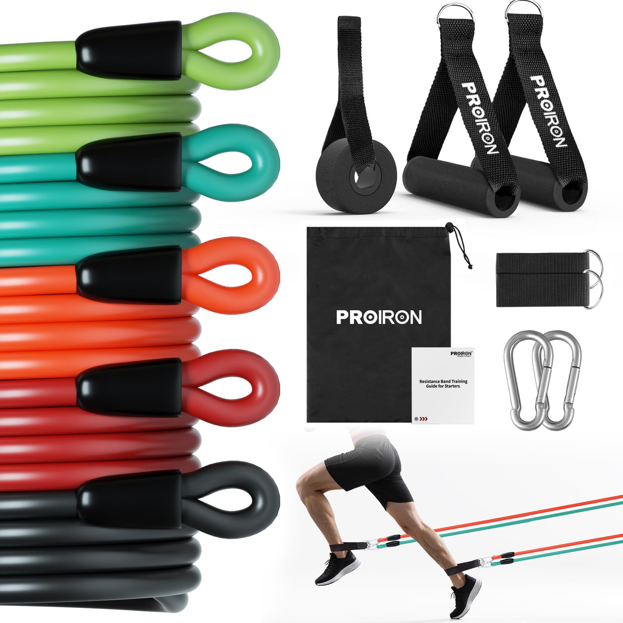 PROIRON トレーニングチューブ 筋トレ ゴムバンド パンプアップ チューブ ちゅーぶチューブ exercise band resistance band for men 胸筋 チューブ 高負荷 自宅 筋トレ 5本セット