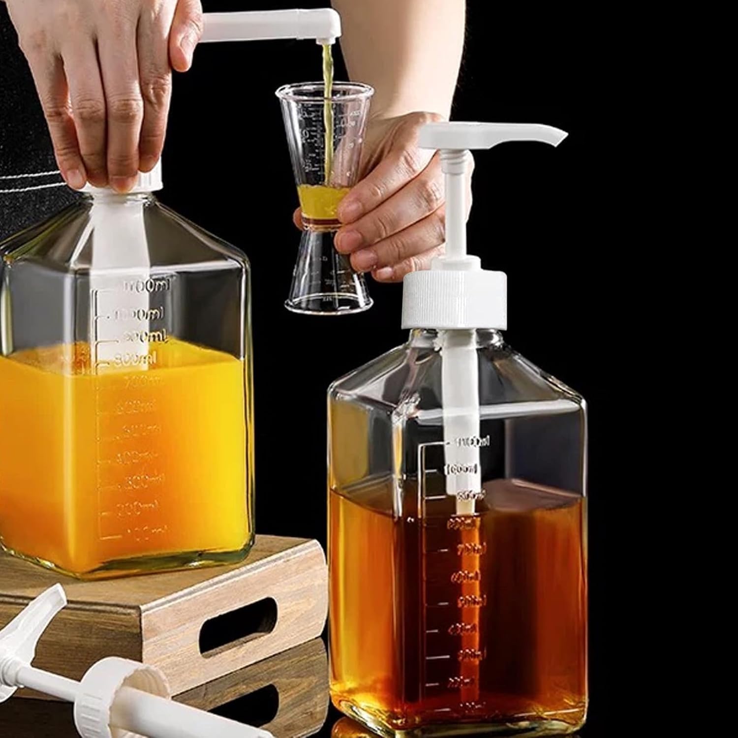 2 Bombas dosificadoras de 1 l de Jarabe para Best Body Nutrition, dispensador de sirope, Reutilizable, Accesorio de Bomba, champú, Botella de Rosca de 30 mm,Bomba para Recipiente con Rosca 28/410