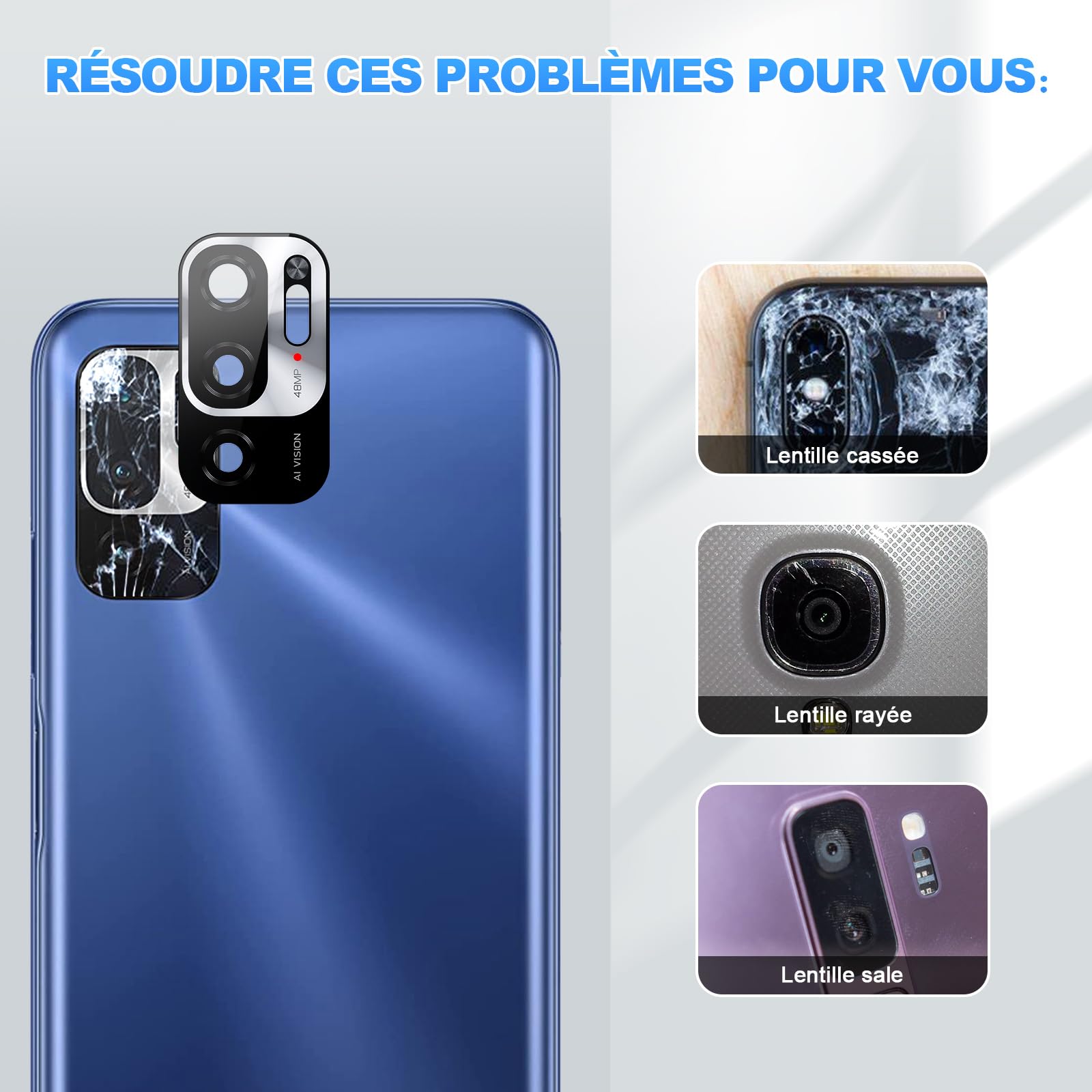Verre De Lentille D'appareil Photo Neuf Pour Xiaomi Redmi Note 10 5G (M2103K19G) - Remplacement