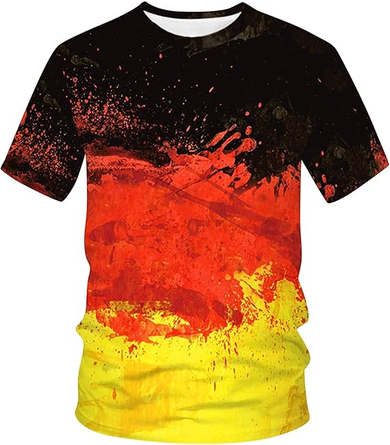 Amazon 半袖 Tシャツ メンズ 面白い柄 派手 颜料プリント カッコいい 個性的tシャツ メンズ ヒップシャツ メンズ カットソープリント スリム スウェット メンズ プライマーシャツ カジュアル服 カラーマッチング 柄シャツ 大きいサイズ Tシャツ カットソー 通販