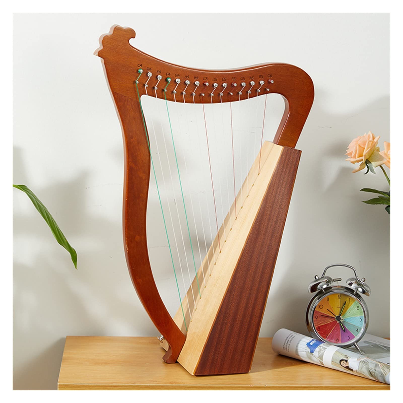 Amazon.co.jp: ハープ 19弦竪琴 初心者弦楽器用15弦竪琴 (Color