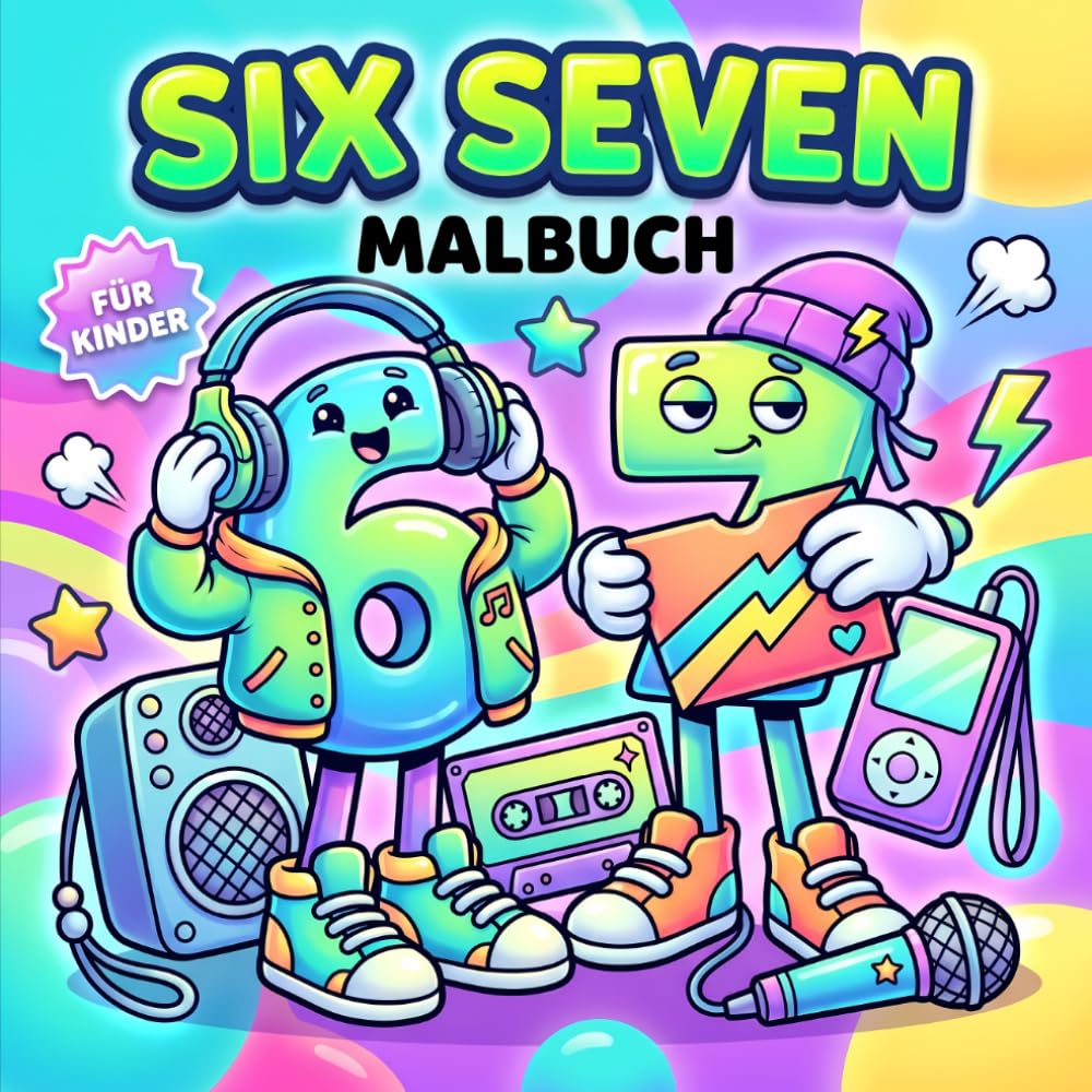 Six Seven Malbuch: Trendige Und Süße Vorlagen Zum Ausmalen Für Kinder Und Teenager Die Entspannung Und Spaß Suchen