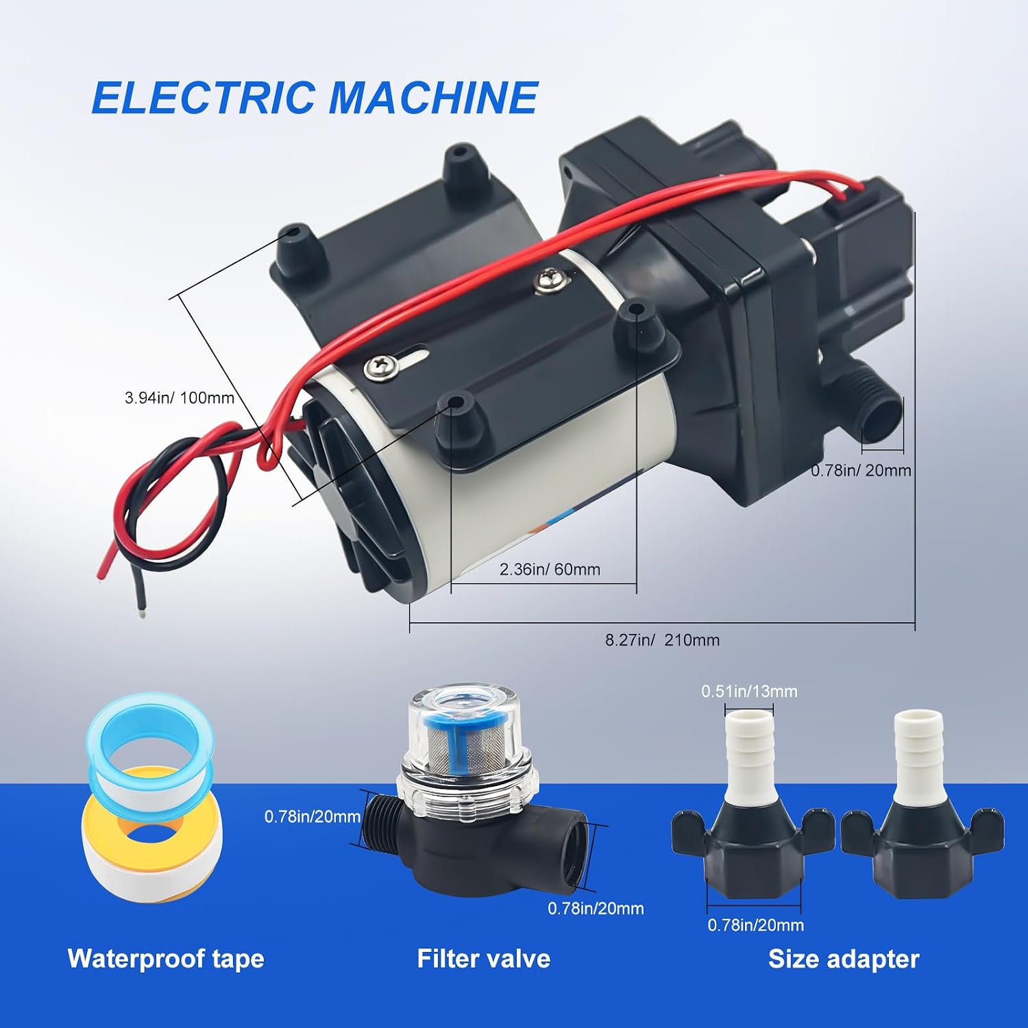 4138-111-E65 4138-111-A65 Water Pump 3.0 GPM, 55 PSI, 12 VDC, Self-Priming up to 6 Feet, Water Delivery Pump for RV, Garden, Camperor Marine Use