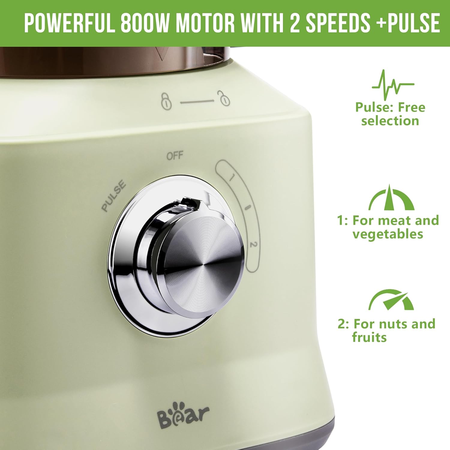 Bar Food Processor motor and speed dial
