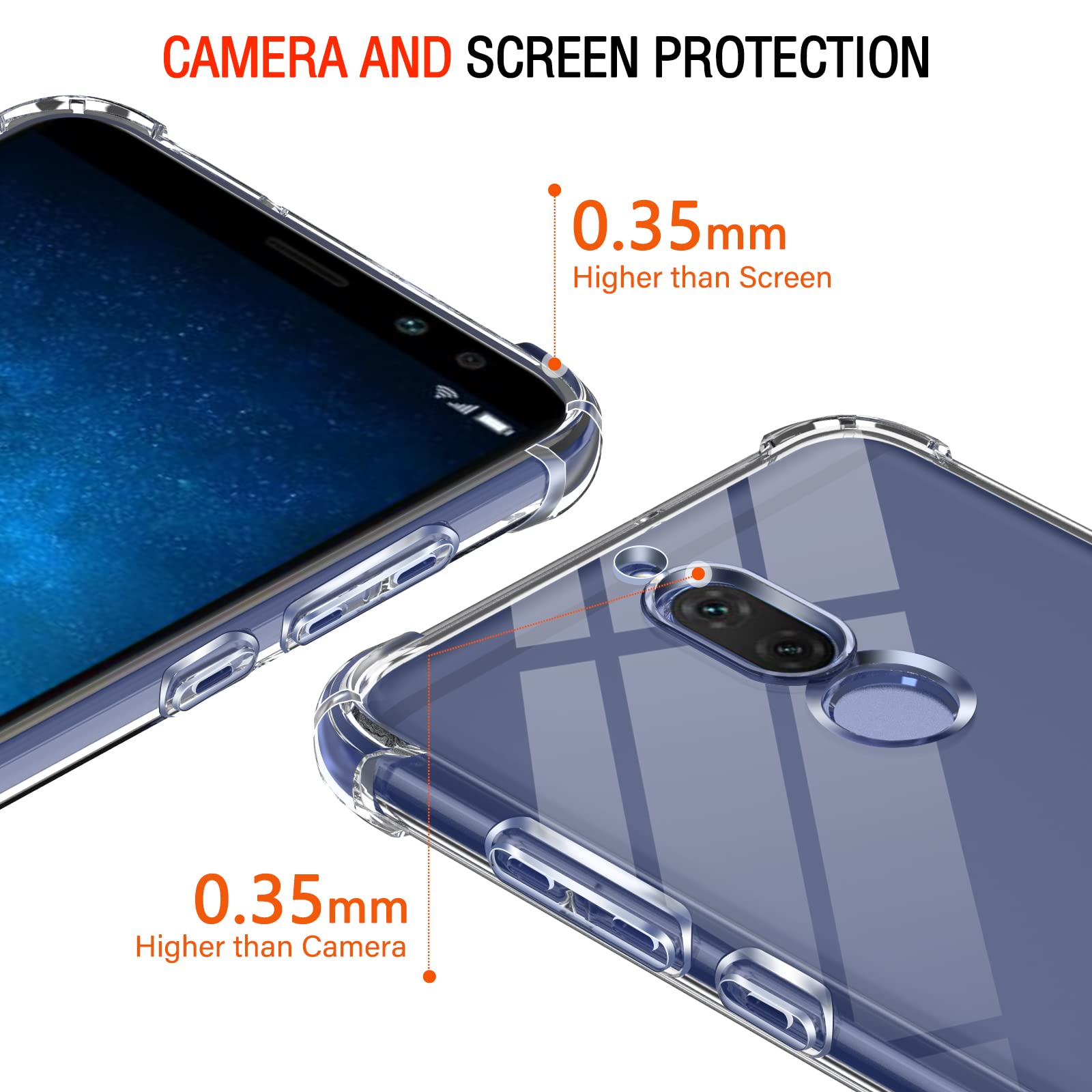 Custodia IVoler Per Honor View 10 Lite - Cover Trasparente Antiurto In TPU Morbido, Sottile E Antigiallo, Protezione Completa - 3