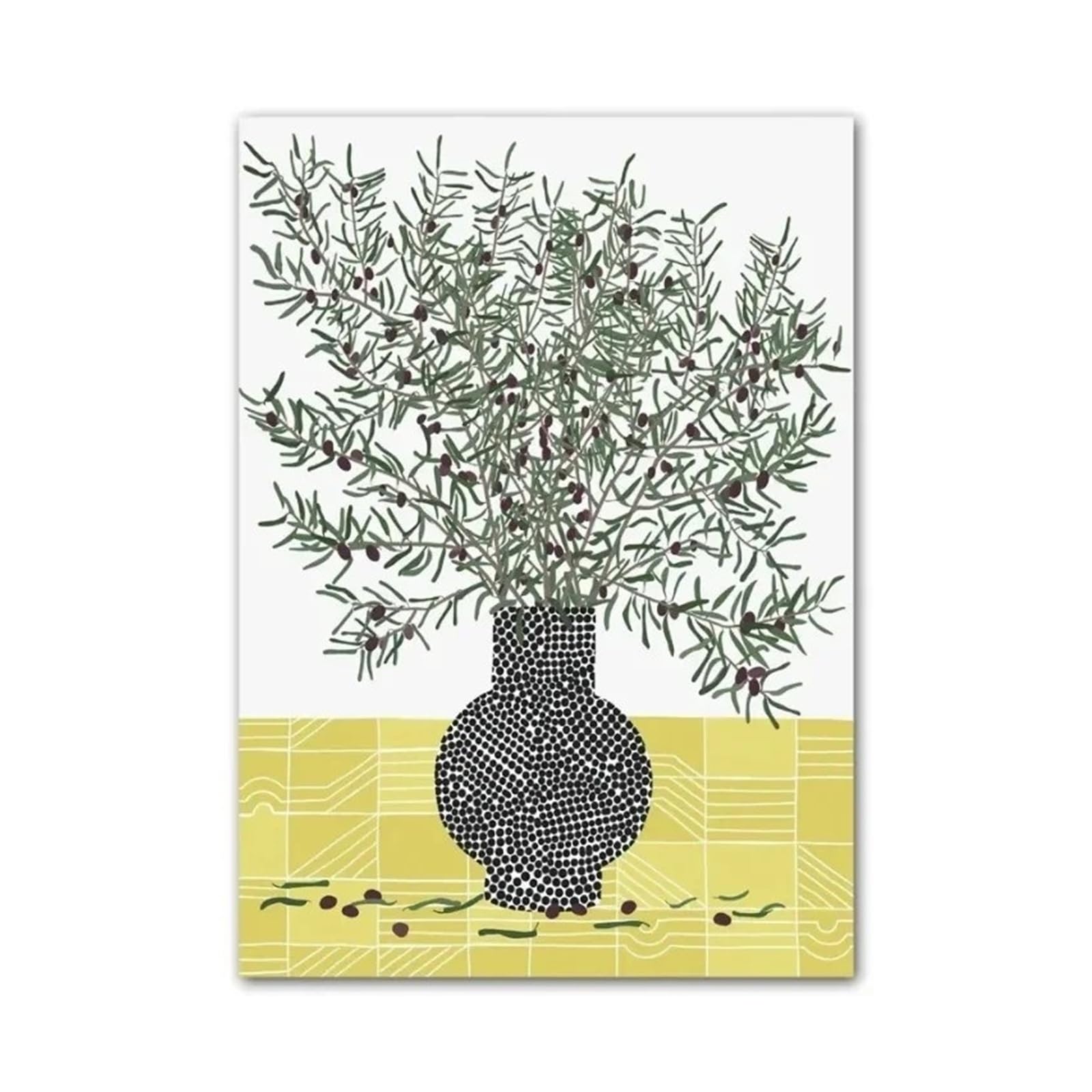 Cuadro sobre lienzo de plantas coloridas 30x40cm para decoracion moderna