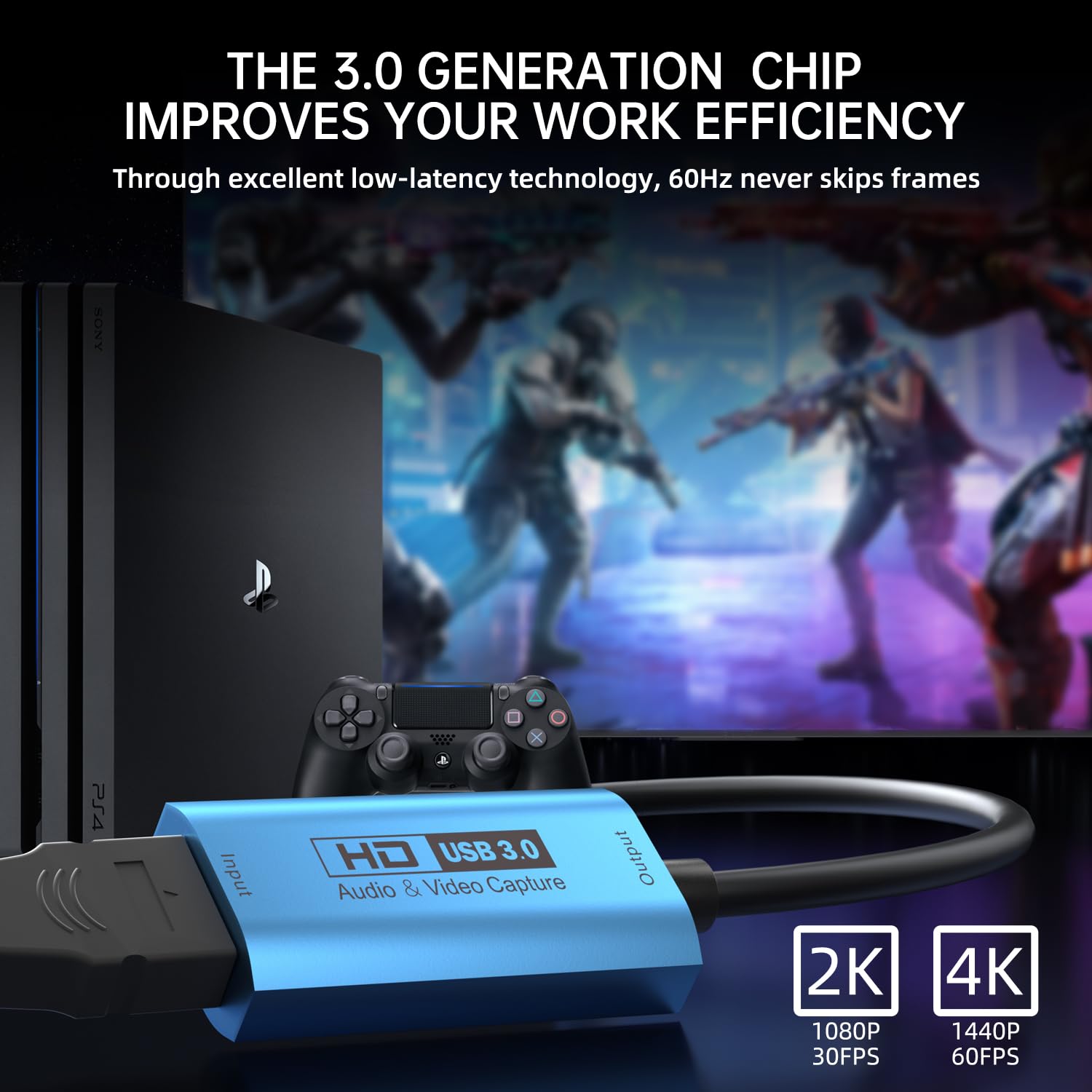 YCE 2 Meter USB3.0 captura de vídeo de captura 4K HMDI a USB3.0 A/Tipo C Adaptador con 100W PD Video Game Capture para la edición de vídeo/juegos/streaming/enseñanza en línea