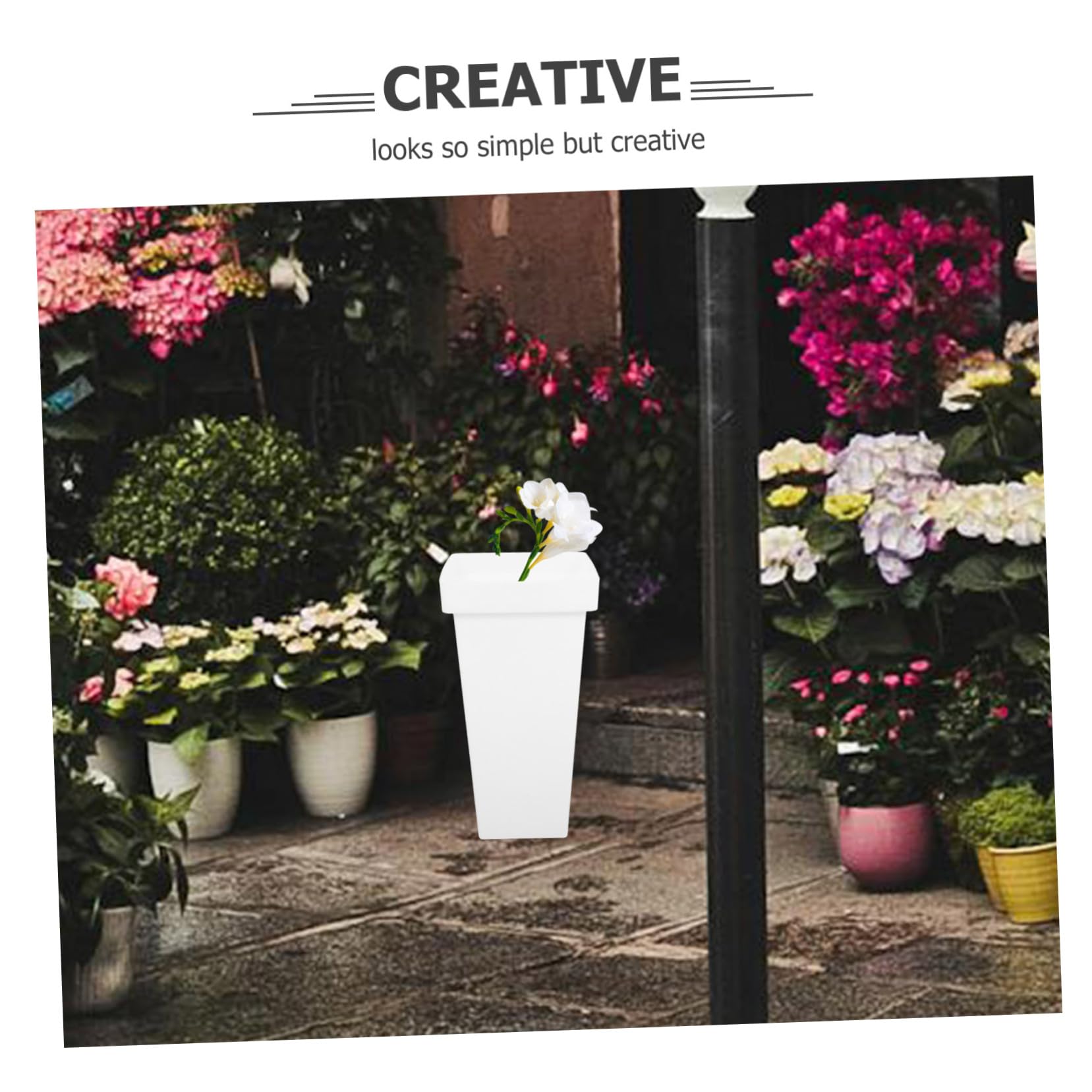 VILLCASE Blumeneimer 2 Stück aus Kunststoff, Leicht und Robust für Blumen