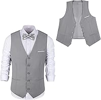 Vista 3 de Chaleco de traje para hombre, chaleco de esmoquin para boda, chaleco formal con cuello en V