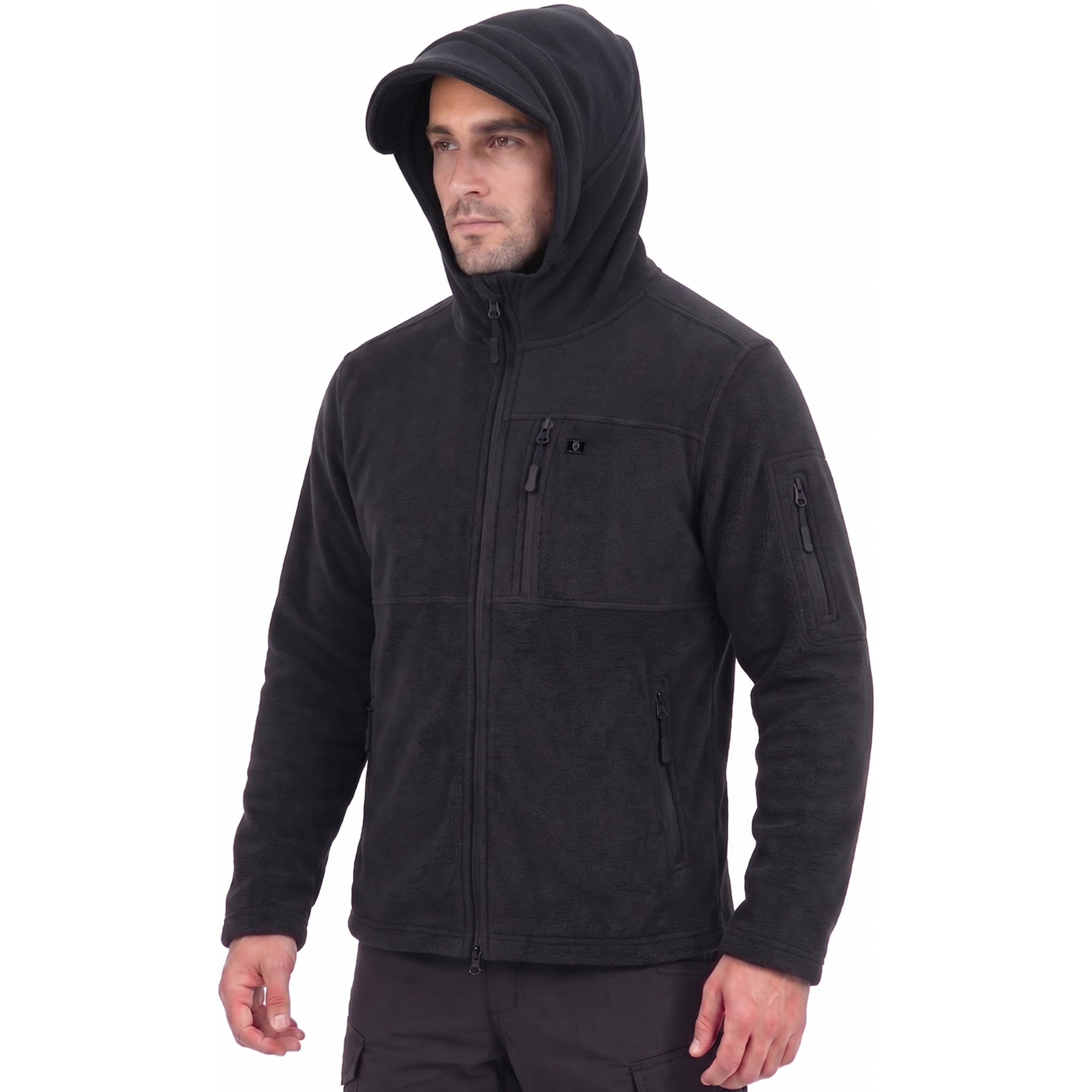 Iron Mountain Sweat à Capuche Homme Zippé Fleece Technique – Hoodie Thermique Coupe-Vent avec Poches Multiples, Sweatshirt Workwear Extérieur Hiver