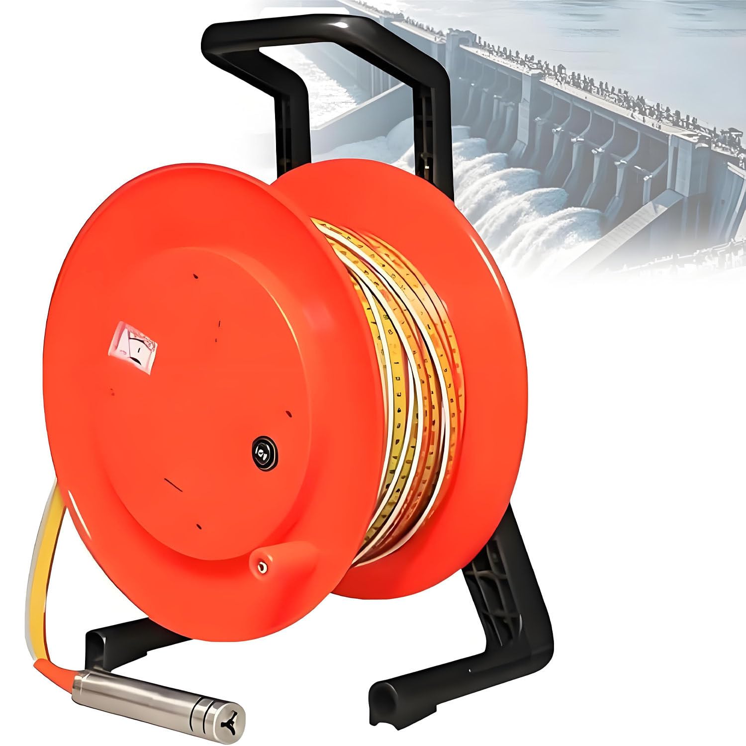 Brunnenwasserstandsmesser, elektronisches Wassermessgerät mit 10m(3.28ft) | 0,59-Zoll-Sonde und Stahlband, mit Edelstahlsonde und Stahlband, für Brunnen, Bohrlöcher, Reservoirs und Rohrleitungen