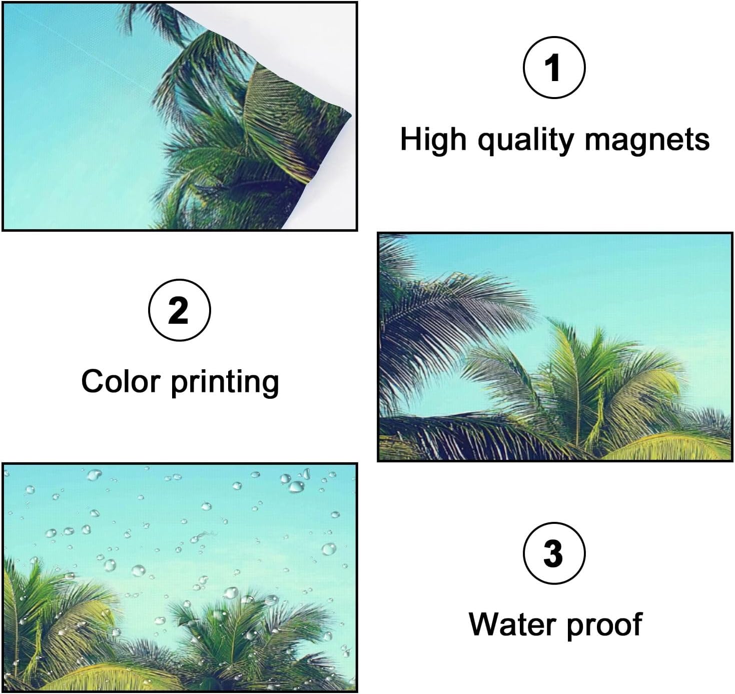 Fluorescent Light Covers for Ceiling Lights Coconut Palm Trees Tropical Beach Vintage Easy to Install Magnetic Light Filter for Classroom Office Hospitals School Home Decor