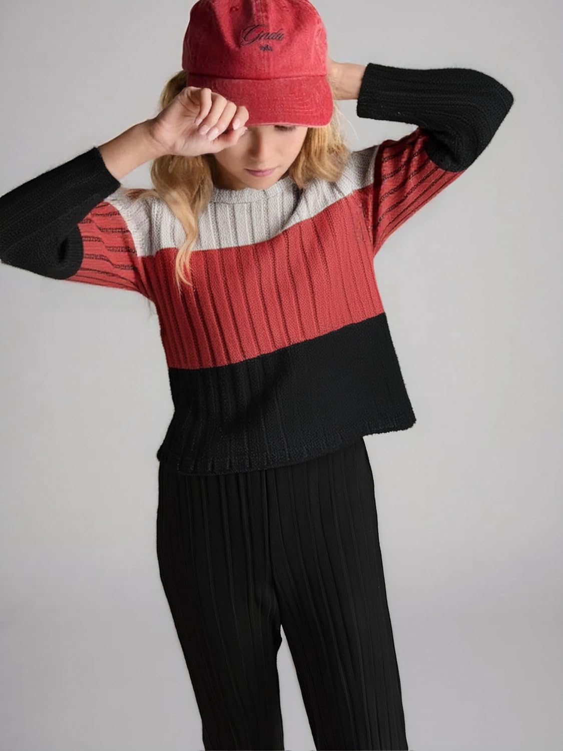 Toddler Girls Clothes Ribbed Color Block Pullover Tops + Flare Pants Set Fall Outfits - Image 2