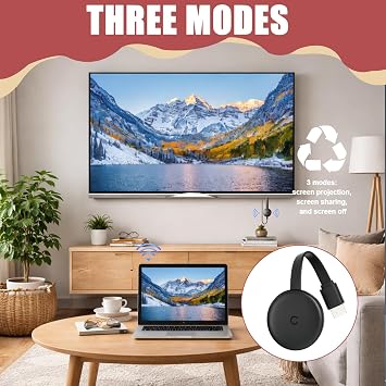 Chromecast, HD Wireless Display Adapter, Chromecast Device for TV 4K, Plug and Play, 2.4/5G Dual Band WiFi Dongle for TV Support Airplay/DLNA/Miracast for Android/Windows/iOS/Mac OS