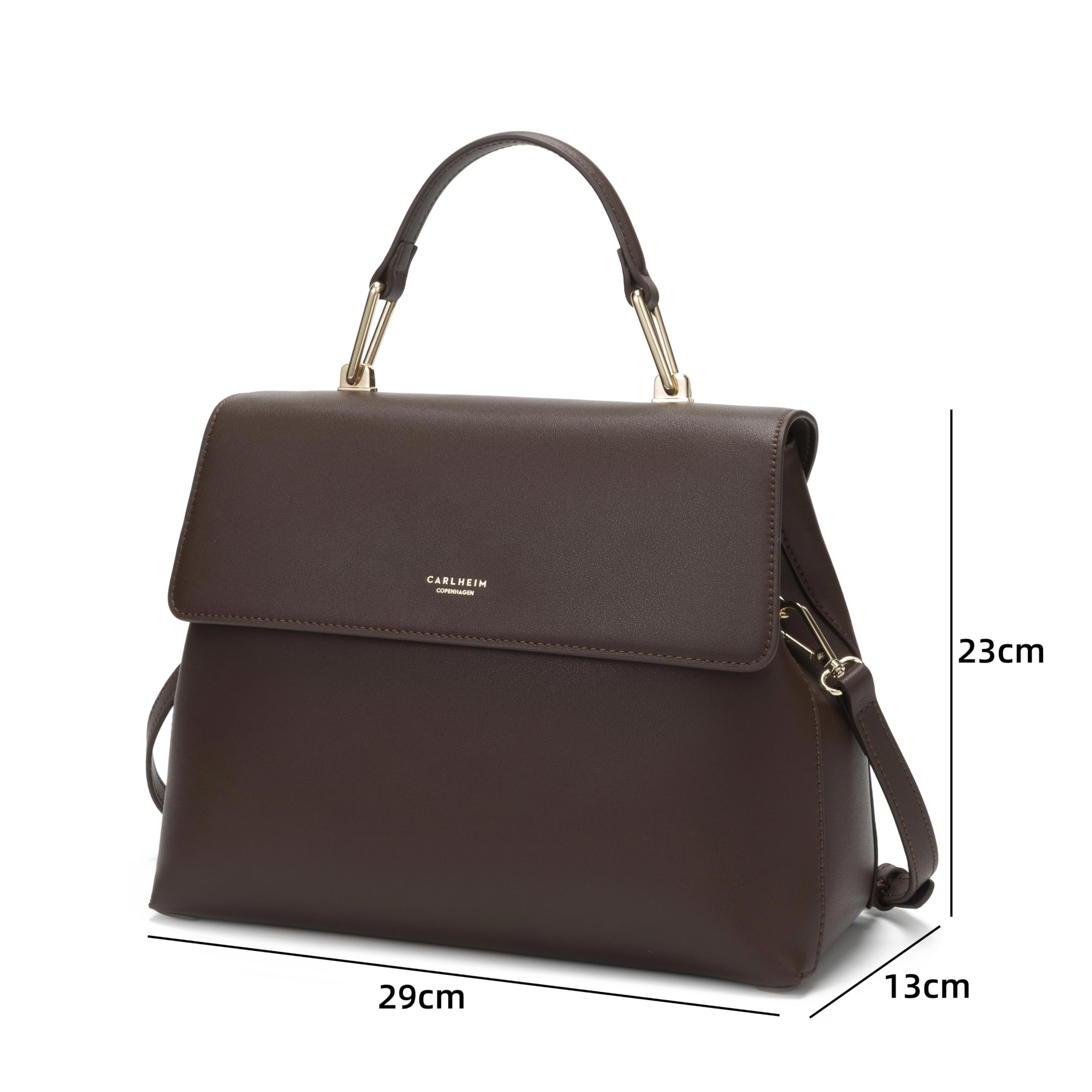 Carlheim, Gotland Genuine Leather collection, Sophia Genuine Leather Handbag (Brown)