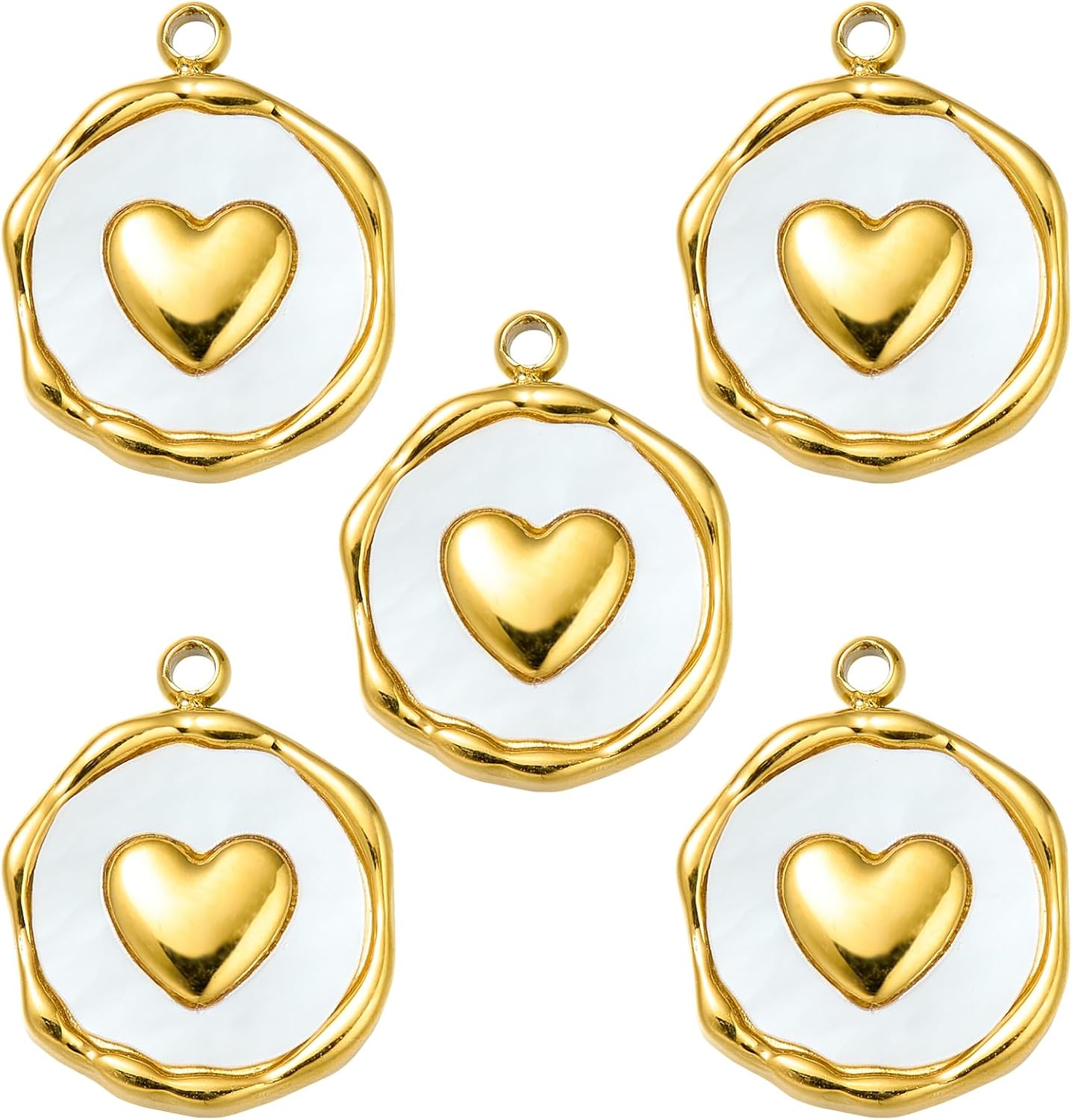 18K Gold Plated Charms for Jewelry Making Cute Shell Bracelet Charms Pendants for Necklaces DIY Crafts Keychain Gift Supplies