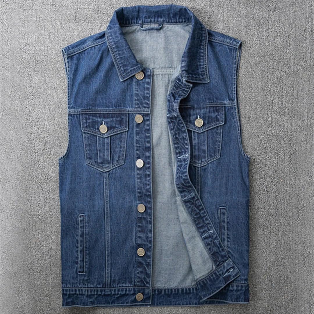 Giacche di jeans da uomo Giacche senza maniche Mens monopetto gilet cappotti Solid Jeans Giacca