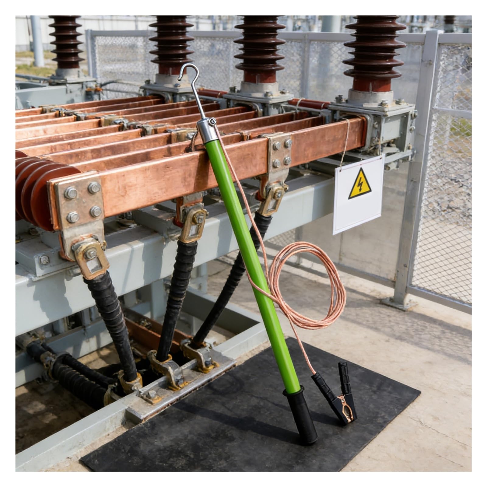 Tige de décharge haute tension 10 kV outil de sécurité électrique avec fil de cuivre 4mm²
