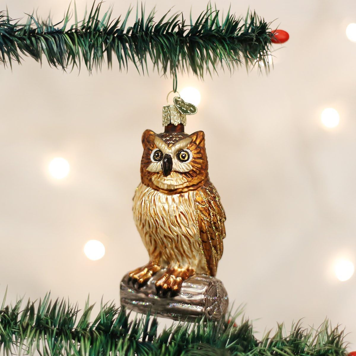 Old World Christmas Wise Old Owl Glass Blown Ornament for Christmas Tree, Handcrafted Holiday Decoration, Owl Collection - Image 2