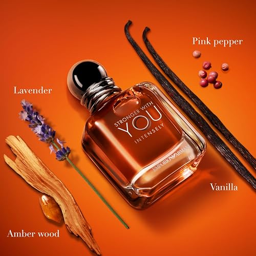 Emporio Armani Stronger with You Intensely Eau de Parfum, Armani Beauty for Men, Fougère-Amber-Woody Fragrance with Notes of Pink Pepper, Lavender, and Vanilla, 100ml - 2