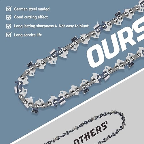 Miniatura 3 de KELIN Cadena de motosierra de 18 pulgadas, paquete de 1 unidad, 72 eslabones de transmisión, calibre de 0.050 pulgadas, paso de 325 pulgadas,