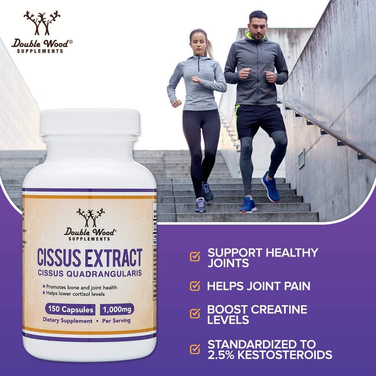 Cissus Quadrangularis Super Extract, 150 Capsules, Manufactured in The USA, Dietary Supplement for Joint and Tendon Pain, 1000mg Serving Size