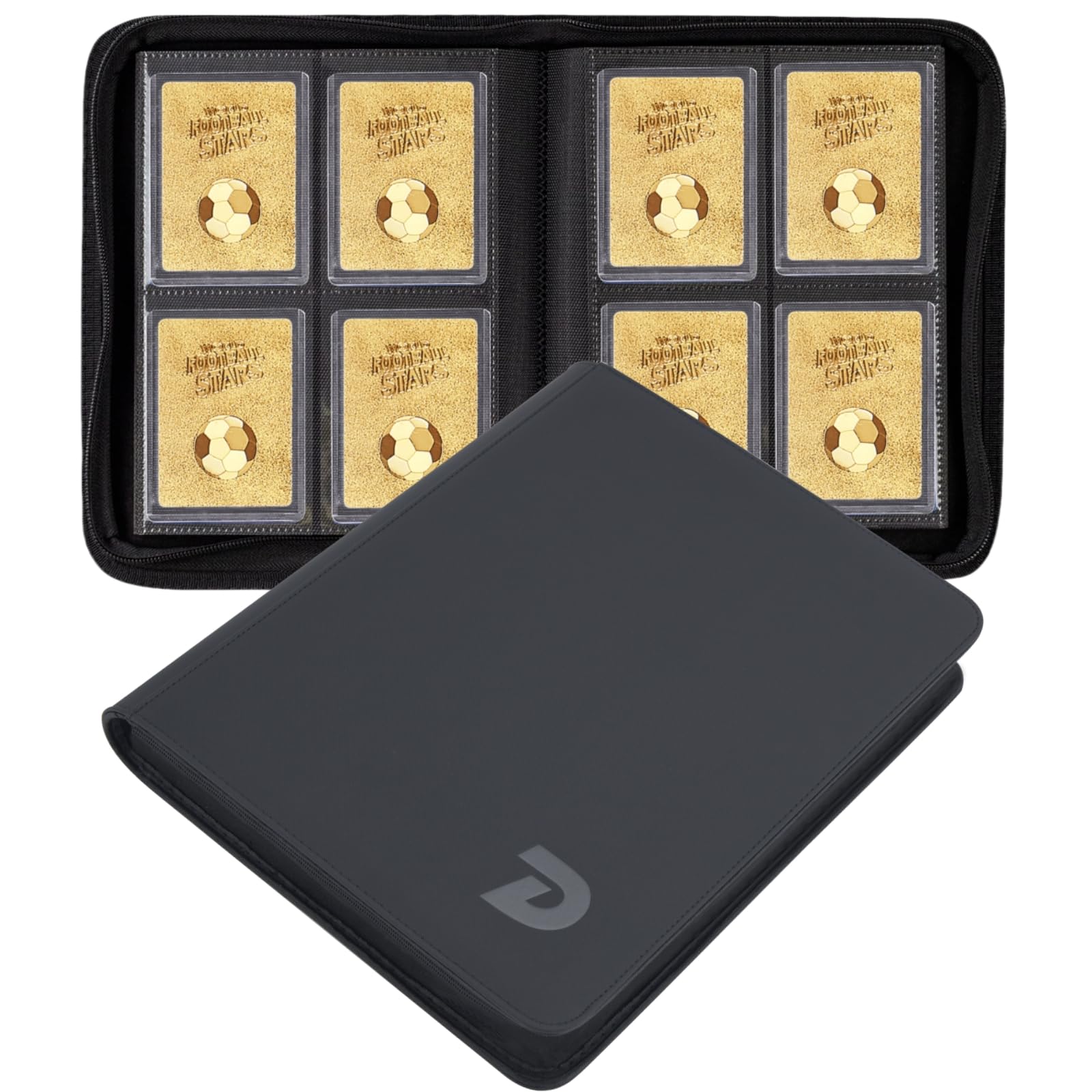 TopLoader Binder 4 Pocket, Top Loader Binder Holds 128 Cards, Trading Card Binder for 3