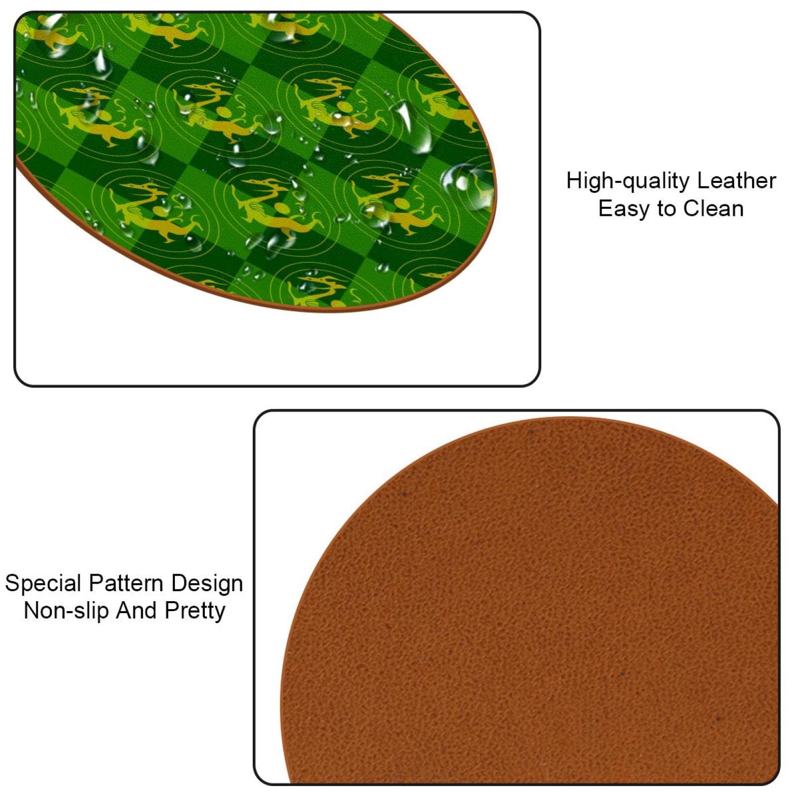 Runde Untersetzer mit Drachenmuster für Getränke, 6 Stück, Tischschutzmatte für Weingläser, Tassen und Tassen, wiederverwendbar im Büro, Küche, Bar, 10,9 cm