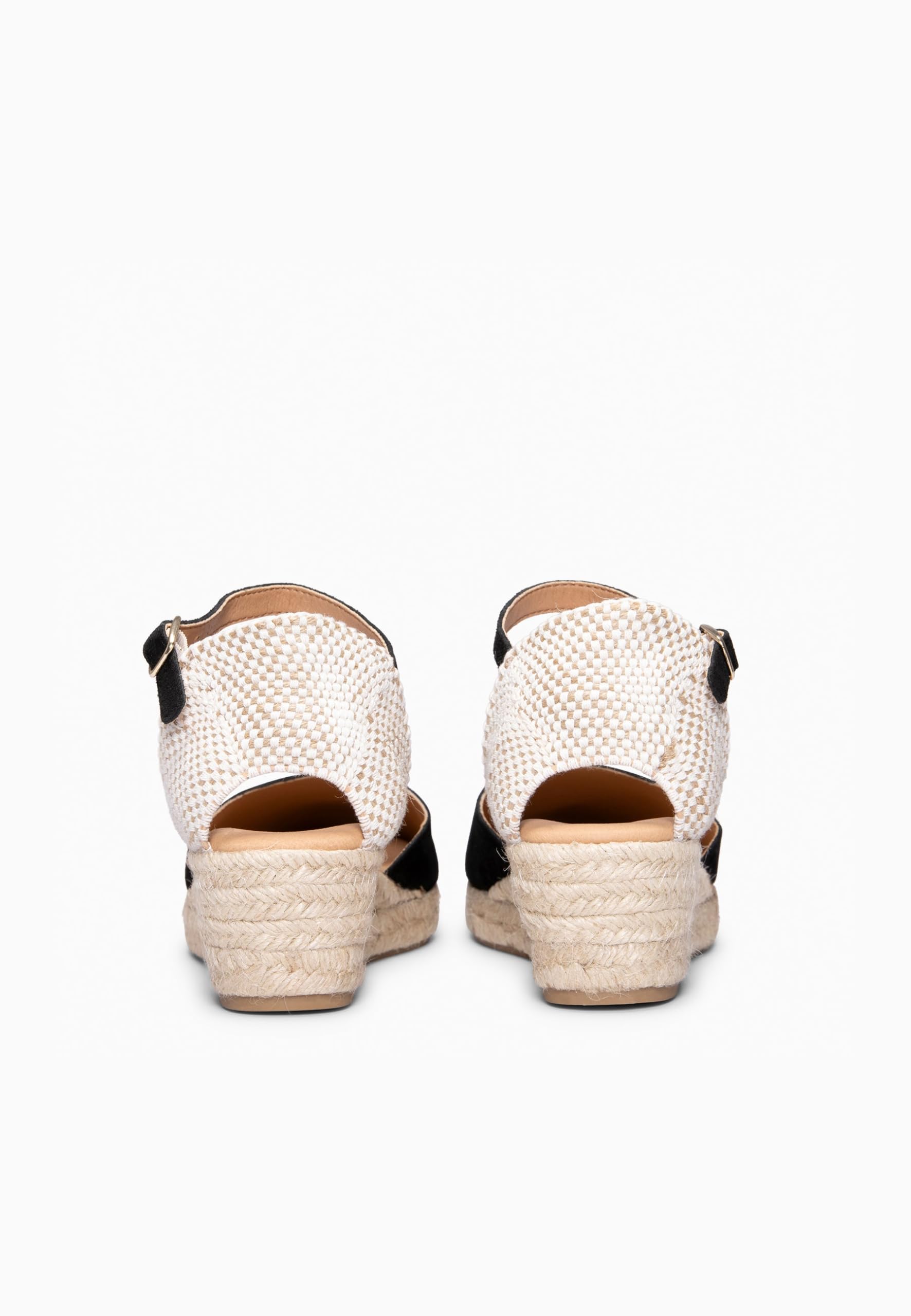 miMaO. Espadrilles à petit talon compensé en cuir pour femmes. Fabriquées en Espagne