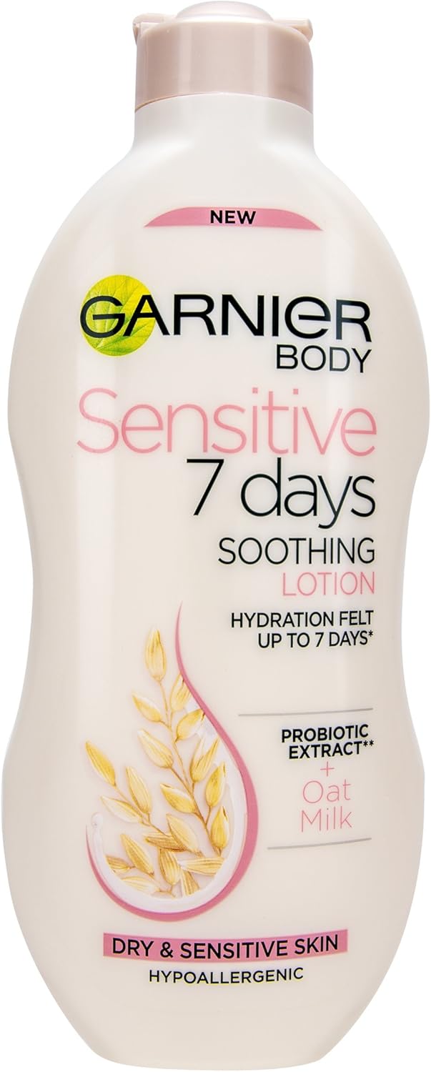 Garnier Intensive 7 Days Oat Milk Body Lotion Sensitive Skin, Fast Absorbing Non-greasy Non-sticky Nourishing Body Moisturiser 250 ml