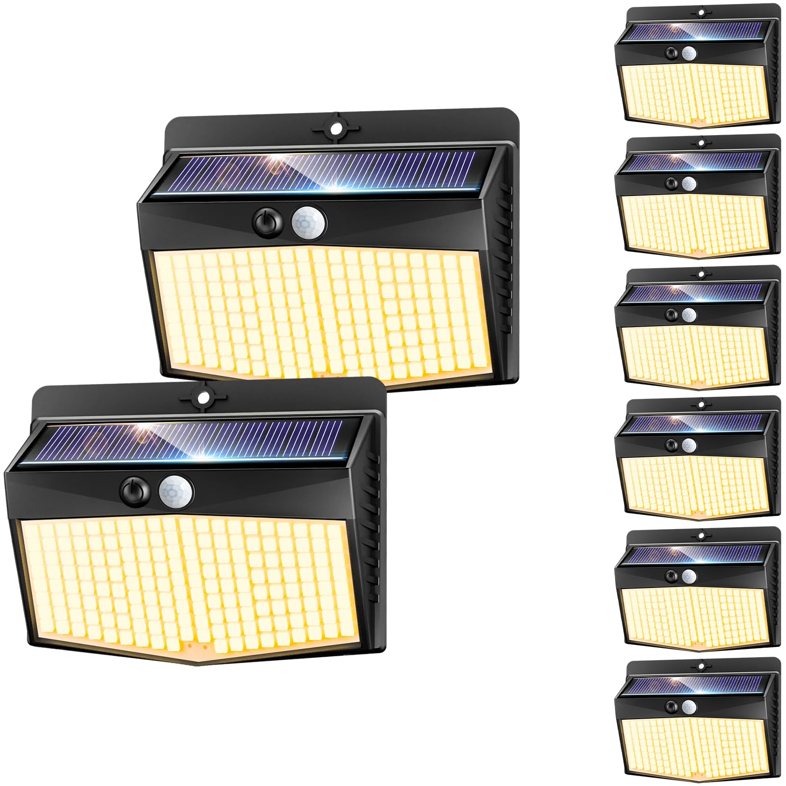 nipify Luz Solar Exterior,3 Modos / 2 Paquete Focos Solares Exterio con Sensor de Movimiento, Impermeable lampara solar exterior para Jardin, Patio, Calle, Patio, Caminos — view 17