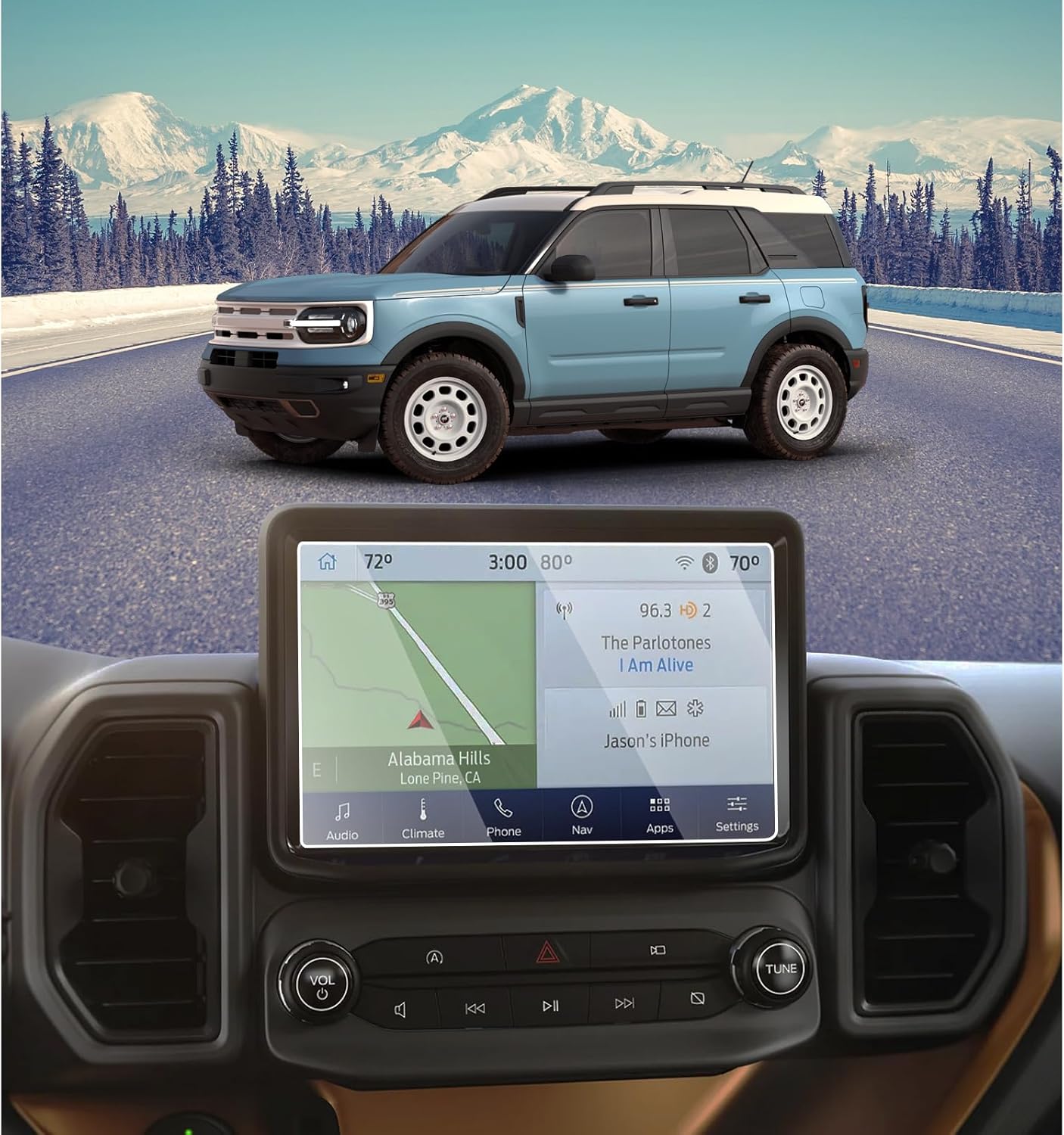 (2 Pack Screen Protector for 2021 2022 2023 2024 Ford Bronco Sprot Sync3 8 Inch HD Anti-Fingerprint 9H Hardness Tempered Glass Protective Film Car Radio Accessories (2 Pack Screen Protector for 2021 2022 2023 2024 Ford Bronco Sprot Sync3 8 Inch HD Anti-Fingerprint 9H Hardness Tempered Glass Protective Film Car Radio Accessories