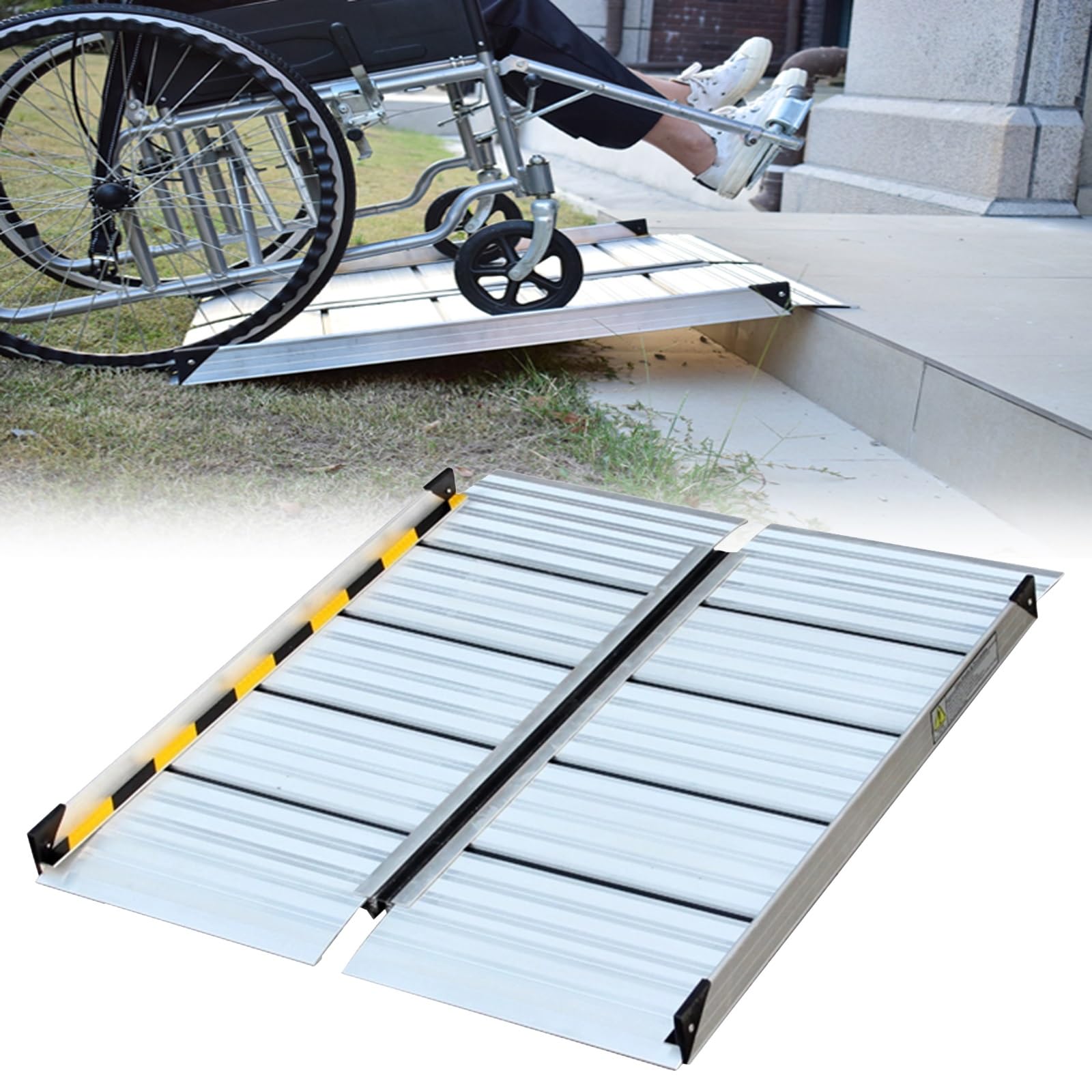 Rampas para Silla de Ruedas, Rampa de Transición, Plegable, con Asa de PU, Capacidad de 300 kg, para Sillas de Ruedas, Carritos, Cochecitos y Scooters(56cm/22in)