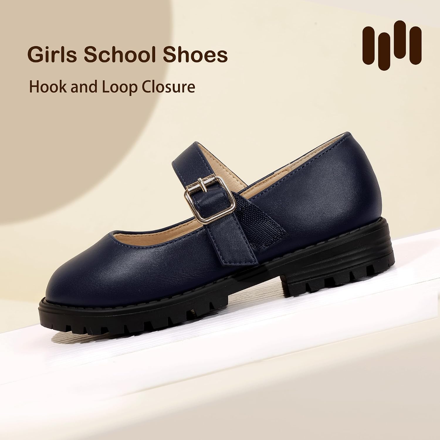 Hehainom Girls Mary Jane Dress Shoes School Uniform Shoes Little Big Kids Round Toe Platform Flats
