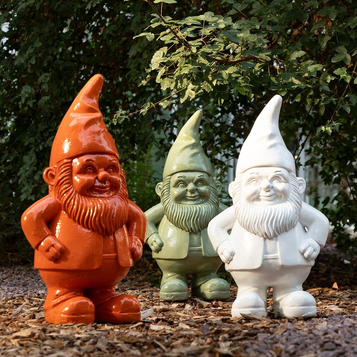 Atmosphera - Estatua gnomo de jardín decoración al Aire Libre anao h.42cm Resina Surtido - Blanco, Blanca