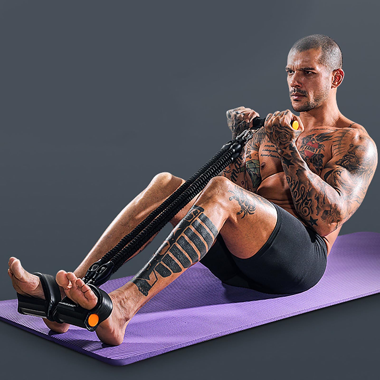 Cabilock Corda Elastica per Addominali con Pedale Resistente per Esercizi di Fitness Casa Fascia Elastica Multifunzionale per Allenamento e Tonificazione senza Logo Design Traspirante e