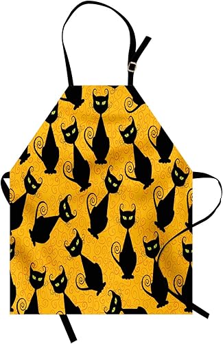 Miniatura 1 de Ambesonne Delantal para fiesta con patrones espeluznantes de invierno de Halloween y Navidad