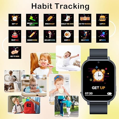 Miniatura 4 de PTHTECHUS® Reloj inteligente para niños, regalo para niños y niñas de 4 a 14 años con 22 juegos, cámara HD, reproductor de música, podómetro,